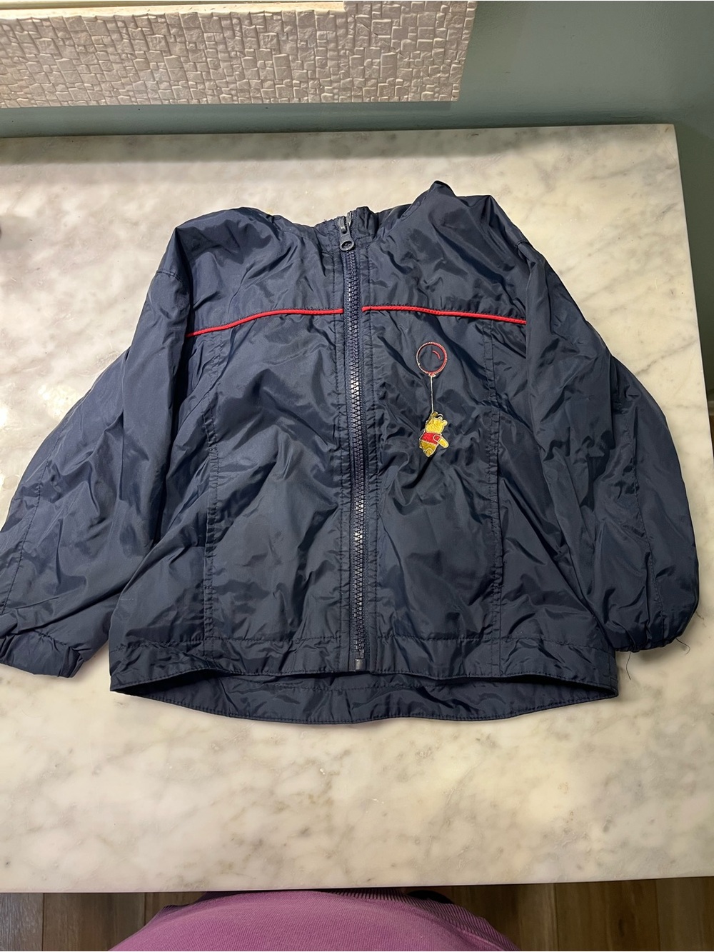 Disney Navy Raincoat with Red Trim and Character Charm